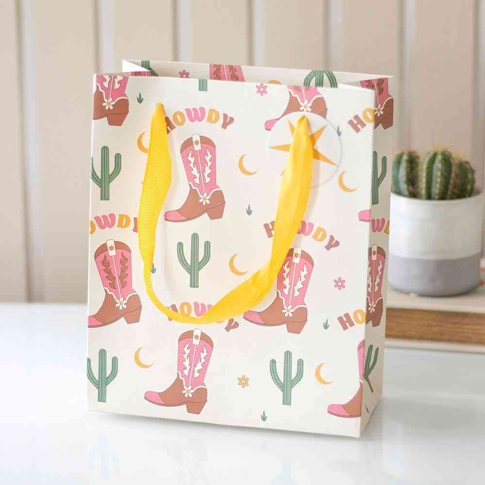 Something Different - 23cm Cowboy Boot Print Cadeautas - Multicolours